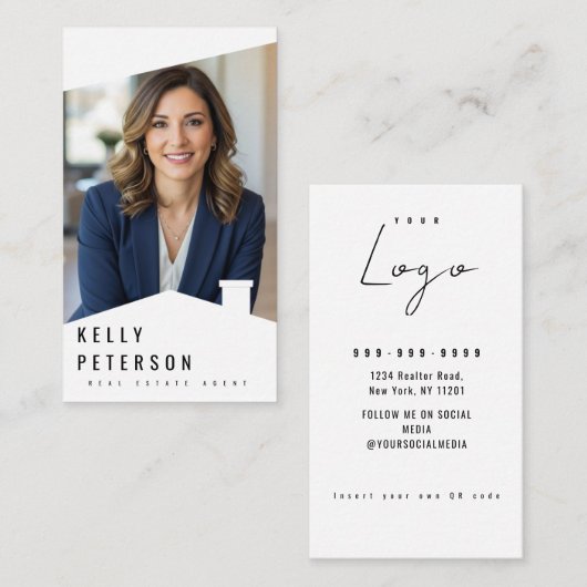 Vastgoedmakelaar Minimalistisch Visitekaartje (Voorkant / Achterkant)