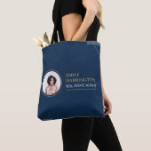 Vastgoedmakelaar Navy Fijne Lijnen Tote Bag (Dichtbij)