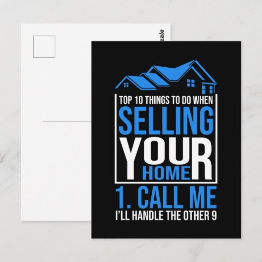 Vastgoedmakelaar onroerend goed briefkaart (Voorkant / Achterkant)