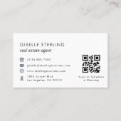 Vastgoedmakelaar QR Code Navy Blue Luxury Visitekaartje (Achterkant)