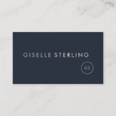 Vastgoedmakelaar QR Code Navy Blue Luxury Visitekaartje (Voorkant)