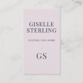 Vastgoedmakelaar Roos Quartz Paarse Monogram Visitekaartje (Voorkant)