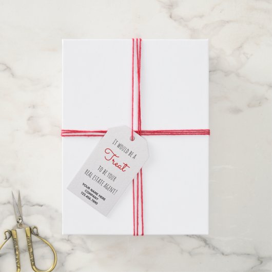 Vastgoedmakelaar Treat Cadeaulabel (Met Touw)