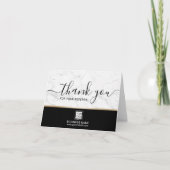 Vastgoedmakelaar Trendy White Marble Realtor Bedankkaart (Voorkant)