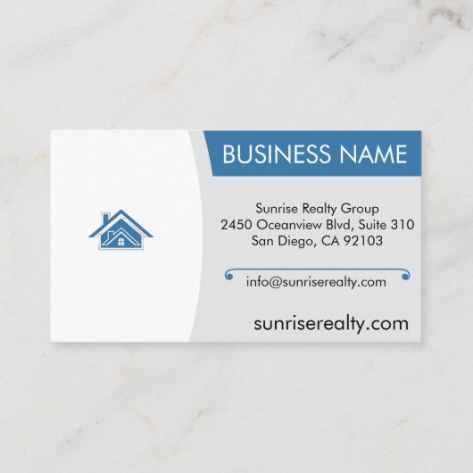 Vastgoedmakelaar Visitekaartje Modern Realty Home (Achterkant)