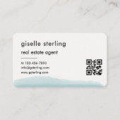 Vastgoedmakelaar Watercolor QR Code Visitekaartje (Achterkant)