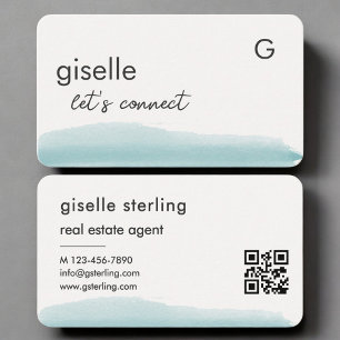 Vastgoedmakelaar Watercolor QR Code Visitekaartje