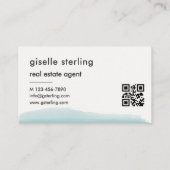Vastgoedmakelaar Waterverf Aqua Brush QR-code Visitekaartje (Achterkant)