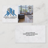 vastgoedmakelaar | woonkamer | QR-barcode Visitekaartje (Voorkant / Achterkant)