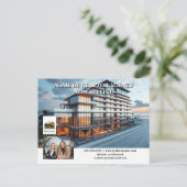 Vastgoedmarketing bewerkbare nieuwe eigenschappen briefkaart (Staand voorkant)