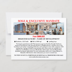 Vastgoedmarketing bewerkbare nieuwe eigenschappen briefkaart