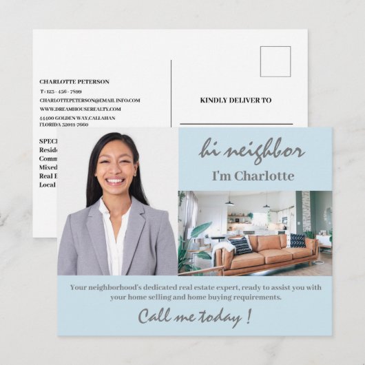 Vastgoedmarketing briefkaart (Voorkant / Achterkant)