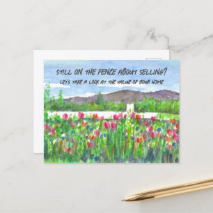 Vastgoedmarketing op de omheining klanten briefkaart