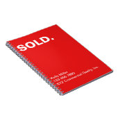 Vastgoedmarketing VERKOCHT Gepersonaliseerd budget Notitieboek (Rechterzijde)