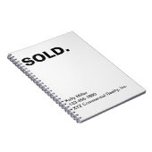 Vastgoedmarketing VERKOCHT Op maat gemaakt budget Notitieboek (Rechterzijde)