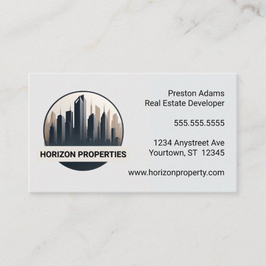 Vastgoedontwikkelaar Agent Management Visitekaartje (Voorkant)