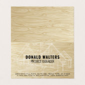 Vastgoedontwikkelaar | Houten Bouwplannen Visitekaartje (Buitenkant ongevouwen)