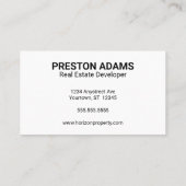 Vastgoedontwikkelaars Visitekaartje (Achterkant)