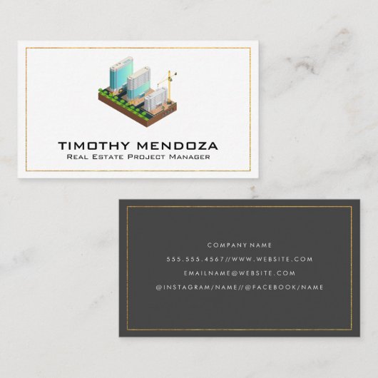 Vastgoedontwikkeling | Bouwconstructie Visitekaartje (Voorkant / Achterkant)
