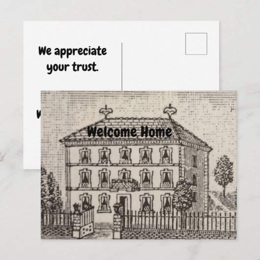 Vastgoedpromotie Welkom Thuis Antieke Woning Briefkaart (Voorkant / Achterkant)