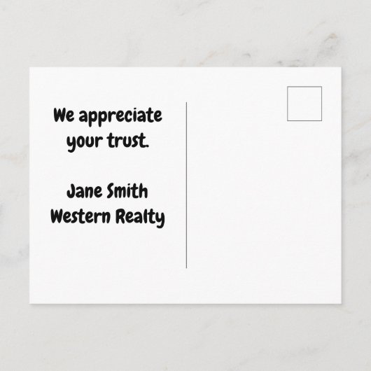 Vastgoedpromotie Welkom Thuis Antieke Woning Briefkaart (Achterkant)