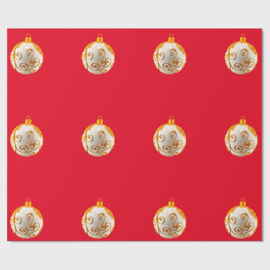 Vasthouden en room ornament rood inpakpapier (Vlak)