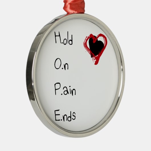 Vasthouden op het einde van de pijn metalen ornament (Rechts)