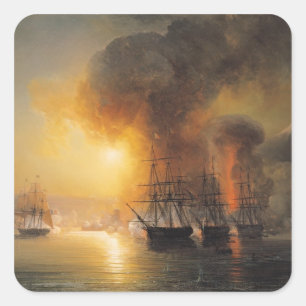 Vastleggen van de Fort van Saint-Jean-d'Ulloa Vierkante Sticker