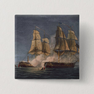 Vastleggen van de Thetis door HMS Amethyst, 10 nov Vierkante Button 5,1 Cm