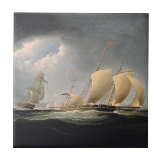 Vastleggen van de Tripoli | Thomas Birch Ceramic T Tegeltje (Voorkant)