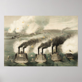 Vastleggen van Fort Henry door Union Ironclads - 1 Poster