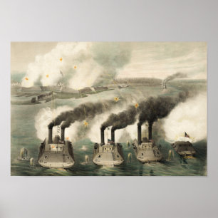 Vastleggen van Fort Henry door Union Ironclads - 1 Poster
