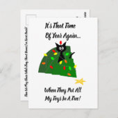 Vaststellen: Kat kerstboom: Tijd van het jaar! Briefkaart (Voorkant / Achterkant)