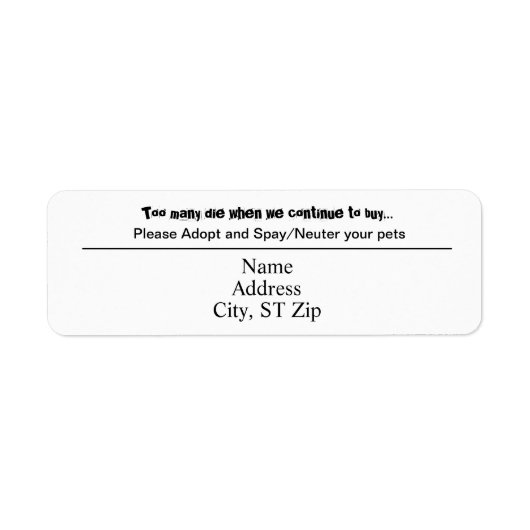 Vaststellen van Spay Neuter Pet Overpopulation Etiket (Voorkant)