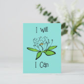 Vaststelling Lotus Bloem Ik zal Ik Kan Briefkaart (Staand voorkant)