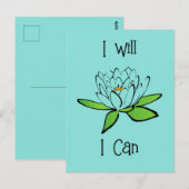 Vaststelling Lotus Bloem Ik zal Ik Kan Briefkaart (Voorkant / Achterkant)