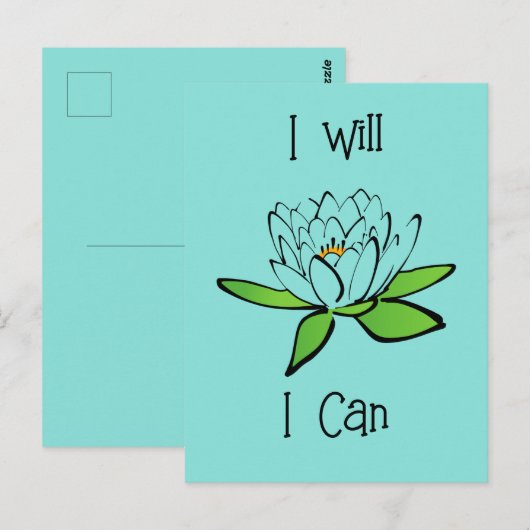 Vaststelling Lotus Bloem Ik zal Ik Kan Briefkaart (Voorkant / Achterkant)
