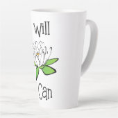 Vaststelling Lotus Bloem Ik zal Ik Kan Latte Mok (Rechterhoek)