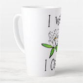 Vaststelling Lotus Bloem Ik zal Ik Kan Latte Mok (Linkerhoek)