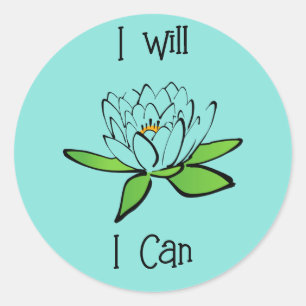Vaststelling Lotus Bloem Ik zal Ik Kan Ronde Sticker