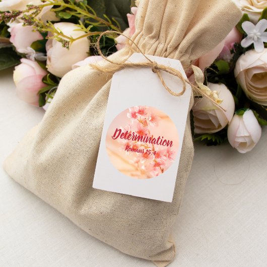 Vaststelling Romeinen 15:4 Verse met roze bloemen Ronde Sticker