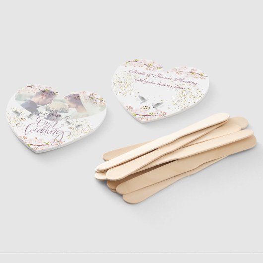 Vaststelling van de abanicos con flores y palomas handwaaier (Niet-gemonteerd)