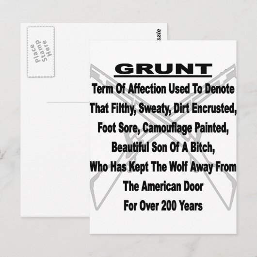 Vaststelling van het Amerikaanse militaire bedrag Briefkaart (Voorkant / Achterkant)