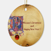 VASTSTELLING VAN HET MAGI CHRISTMAS NATIVITY PARCH KERAMISCH ORNAMENT (Links)