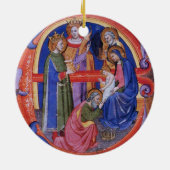 VASTSTELLING VAN HET MAGI CHRISTMAS NATIVITY PARCH KERAMISCH ORNAMENT (Achterkant)