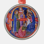VASTSTELLING VAN HET MAGI CHRISTMAS NATIVITY PARCH METALEN ORNAMENT (Voorkant)