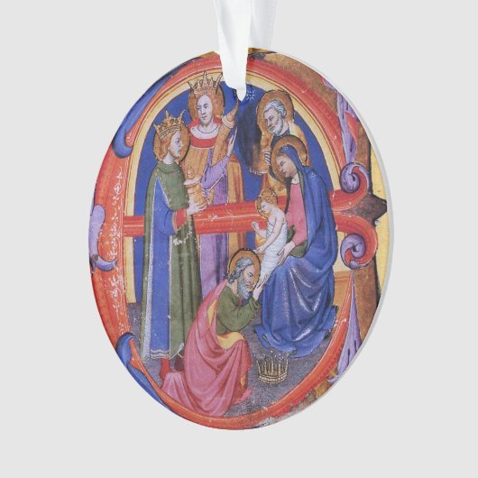 VASTSTELLING VAN HET MAGI CHRISTMAS NATIVITY PARCH ORNAMENT (voorkant)