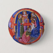 VASTSTELLING VAN HET MAGI CHRISTMAS NATIVITY PARCH RONDE BUTTON 5,7 CM (Voorkant)