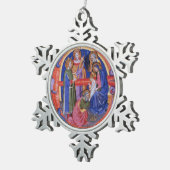 VASTSTELLING VAN HET MAGI CHRISTMAS NATIVITY PARCH TIN SNEEUWVLOK ORNAMENT (Rechts)