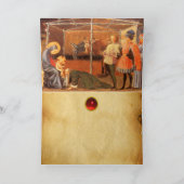 VASTSTELLING VAN HET MAGI Floral Parchment, Red Ru Feestdagen Kaart (Binnen)